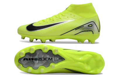 Unisex Nike Air Zoom Mercurial Superfly 10 Elite AG Artificial Grass High-Tops Football Boots - Yellow/Silver/Black