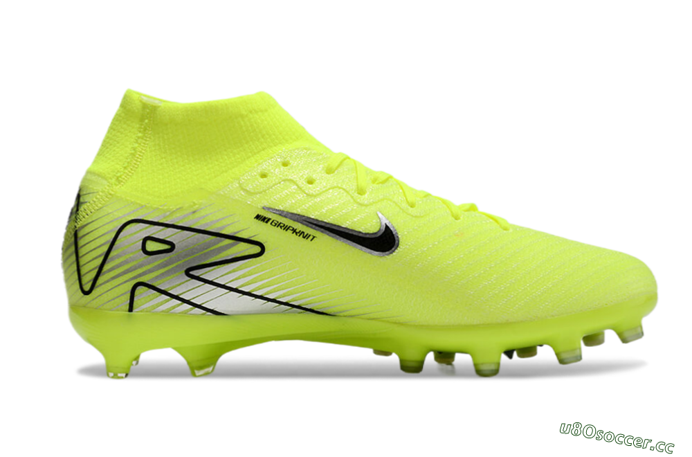 Unisex Nike Air Zoom Mercurial Superfly 10 Elite AG Artificial Grass High-Tops Football Boots - Yellow/Silver/Black 6
