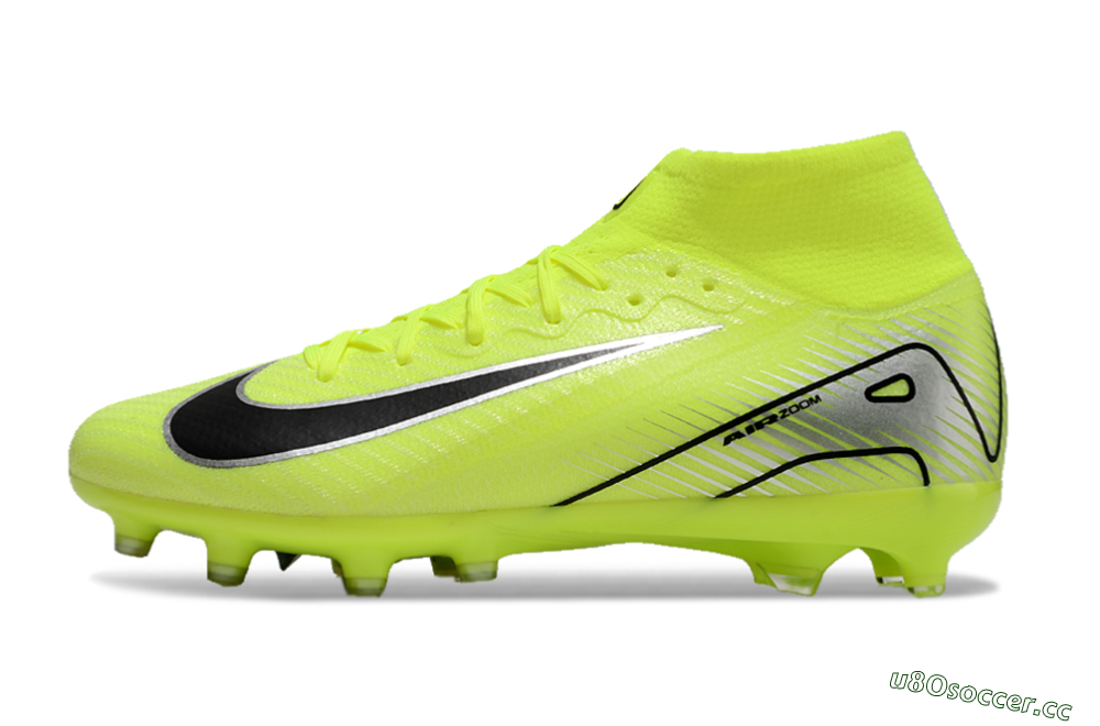 Unisex Nike Air Zoom Mercurial Superfly 10 Elite AG Artificial Grass High-Tops Football Boots - Yellow/Silver/Black 0
