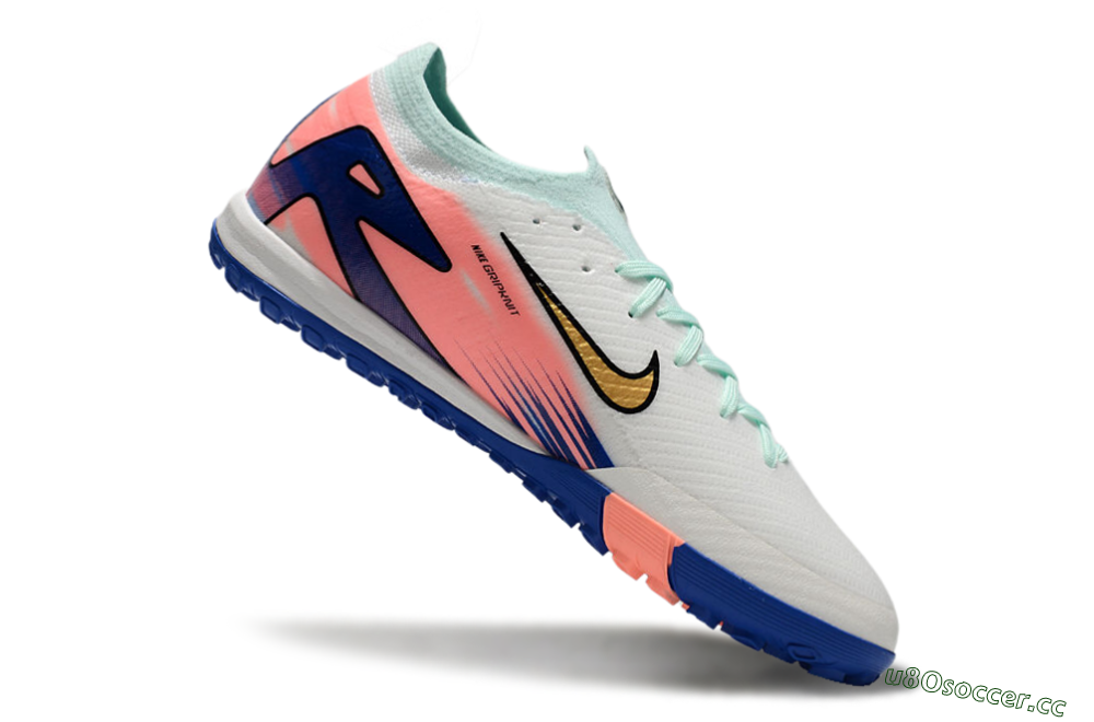 Men's Nike Air Zoom Mercurial Vapor 16 Elite TF Artificial Turf Low-Tops Football Shoes - Jade/Pink/Blue 4