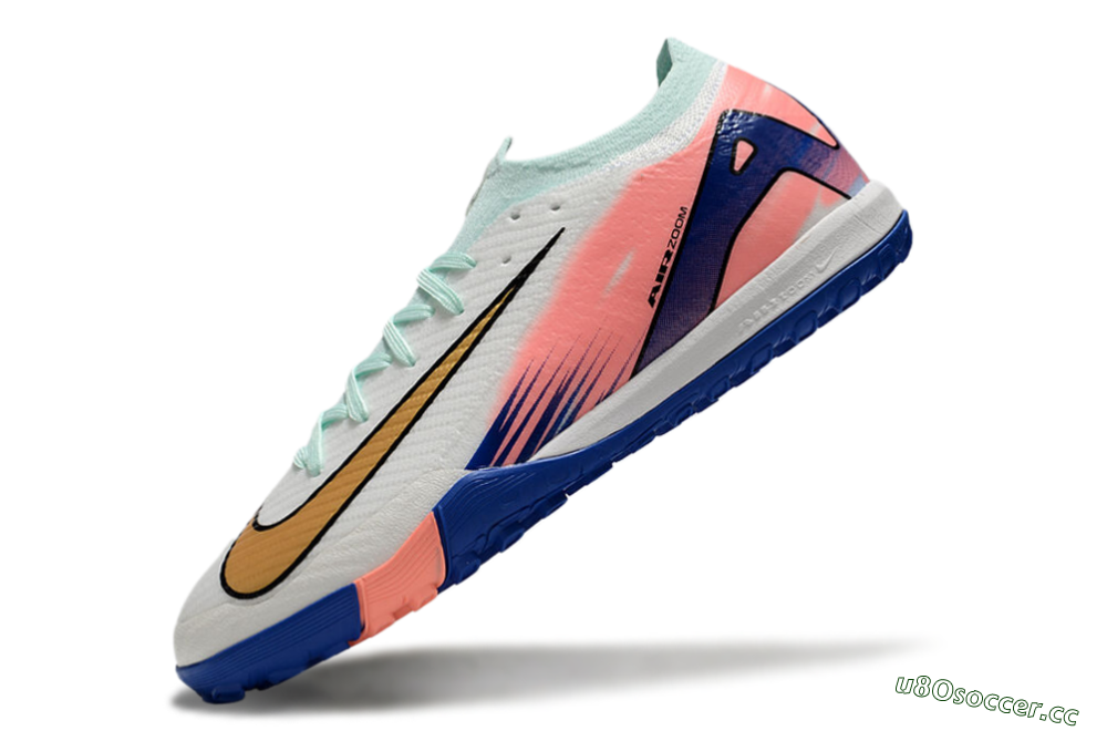 Men's Nike Air Zoom Mercurial Vapor 16 Elite TF Artificial Turf Low-Tops Football Shoes - Jade/Pink/Blue 5