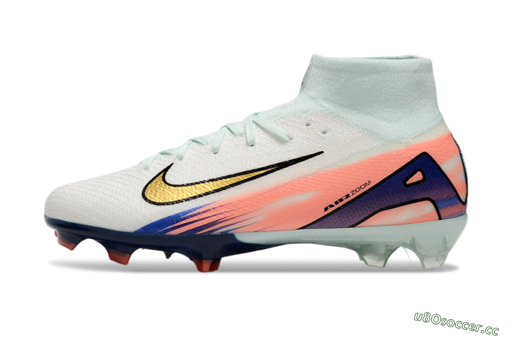 Unisex Nike Air Zoom Mercurial Superfly10 Elite FG Firm Ground High-Tops Football Boots - Jade/Pink/Blue 0