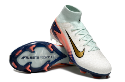 Unisex Nike Air Zoom Mercurial Superfly10 Elite FG Firm Ground High-Tops Football Boots - Jade/Pink/Blue