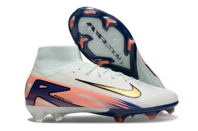 Unisex Nike Air Zoom Mercurial Superfly10 Elite FG Firm Ground High-Tops Football Boots - Jade/Pink/Blue