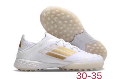 Men's Kids Adidas F50 Elite TF Artificial Turf Low-Tops Football Shoes - White/Gold