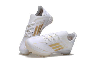 Men's Kids Adidas F50 Elite TF Artificial Turf Low-Tops Football Shoes - White/Gold