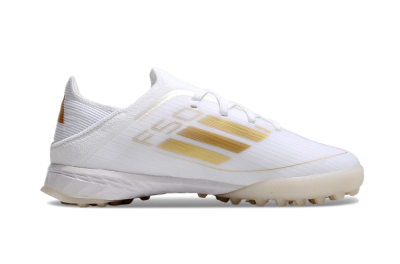 Men's Kids Adidas F50 Elite TF Artificial Turf Low-Tops Football Shoes - White/Gold