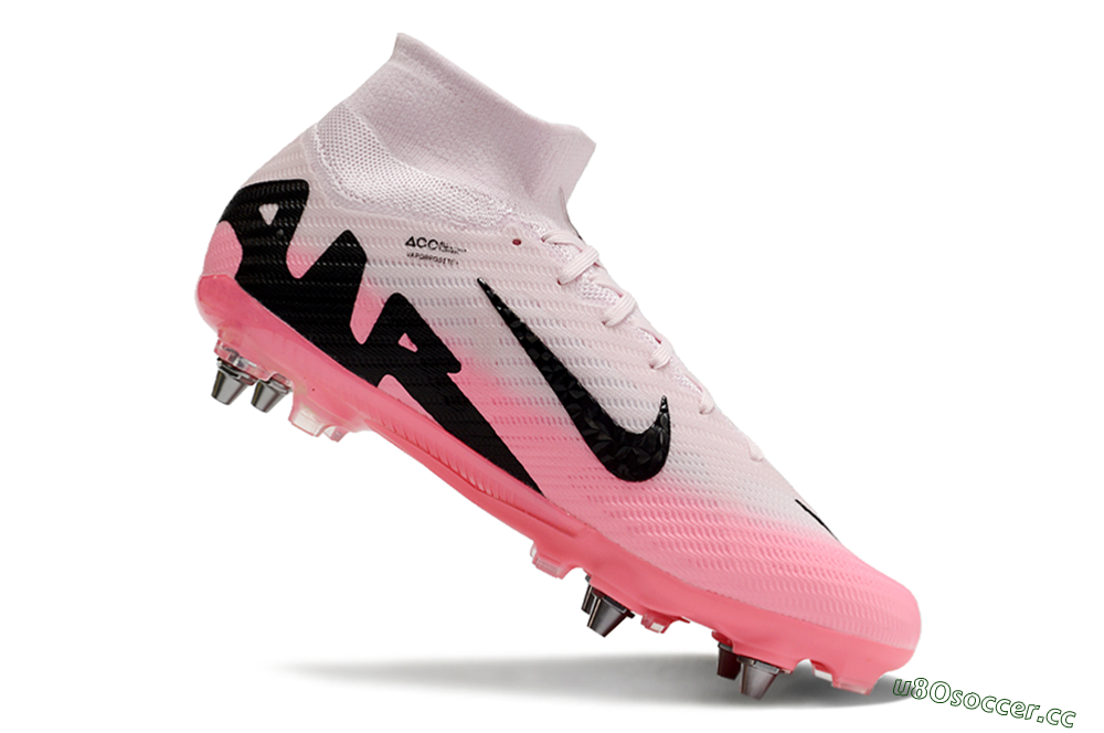 Men's Nike Air Zoom Mercurial Superfly 9 Elite SG Soft Ground High-Tops Football Boots - Pink/Black 5