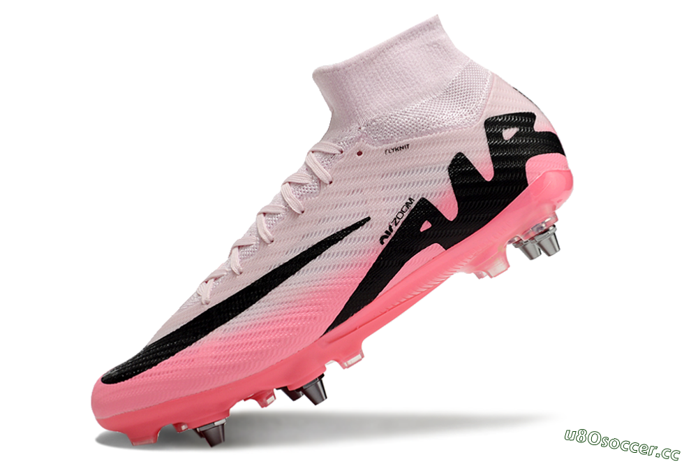 Men's Nike Air Zoom Mercurial Superfly 9 Elite SG Soft Ground High-Tops Football Boots - Pink/Black 6