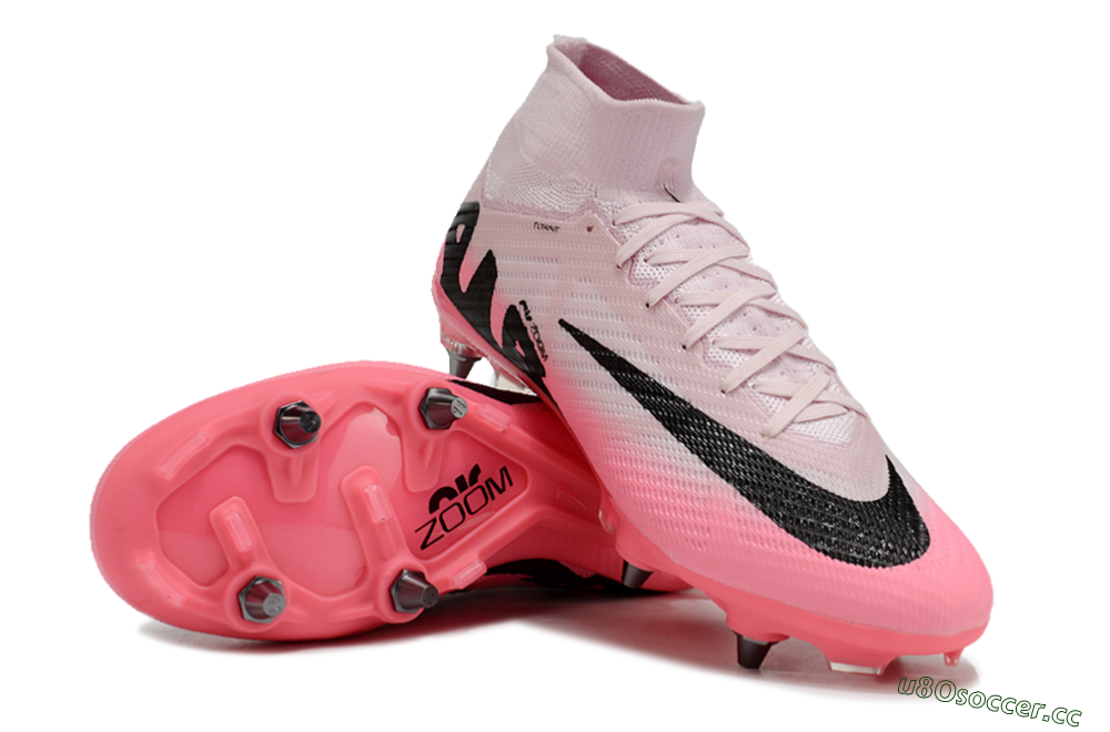 Men's Nike Air Zoom Mercurial Superfly 9 Elite SG Soft Ground High-Tops Football Boots - Pink/Black 4