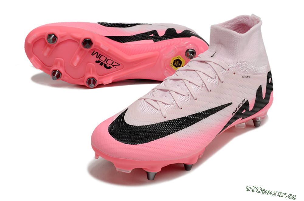 Men's Nike Air Zoom Mercurial Superfly 9 Elite SG Soft Ground High-Tops Football Boots - Pink/Black 3