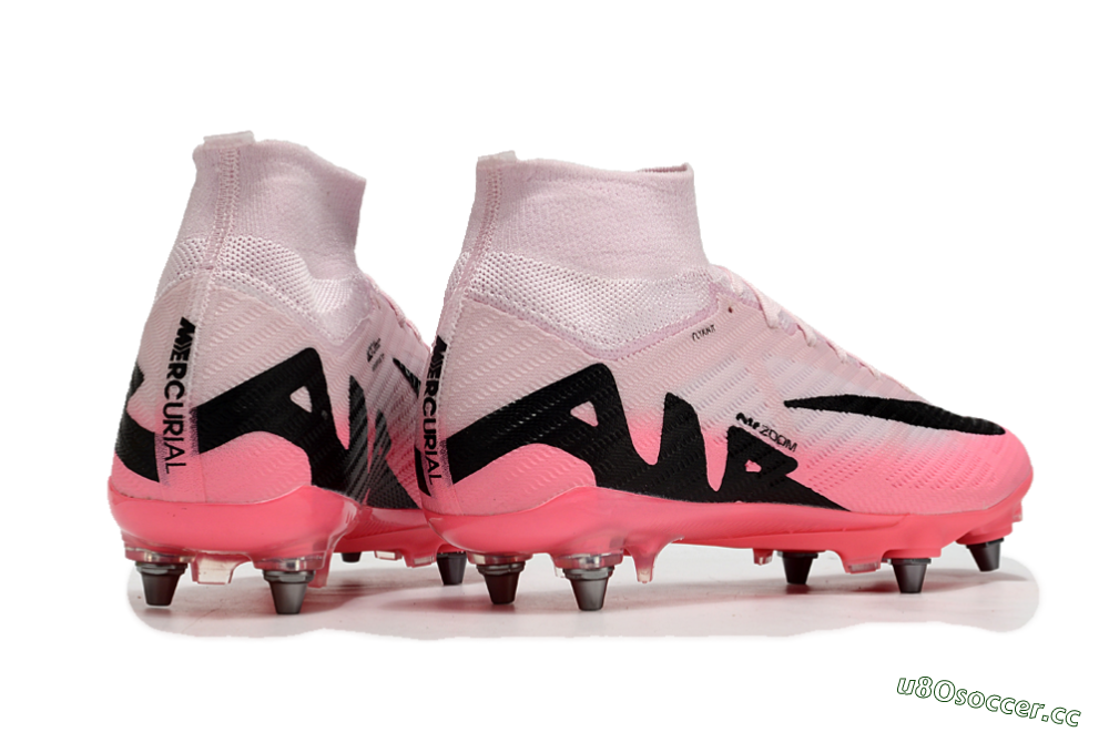 Men's Nike Air Zoom Mercurial Superfly 9 Elite SG Soft Ground High-Tops Football Boots - Pink/Black 7