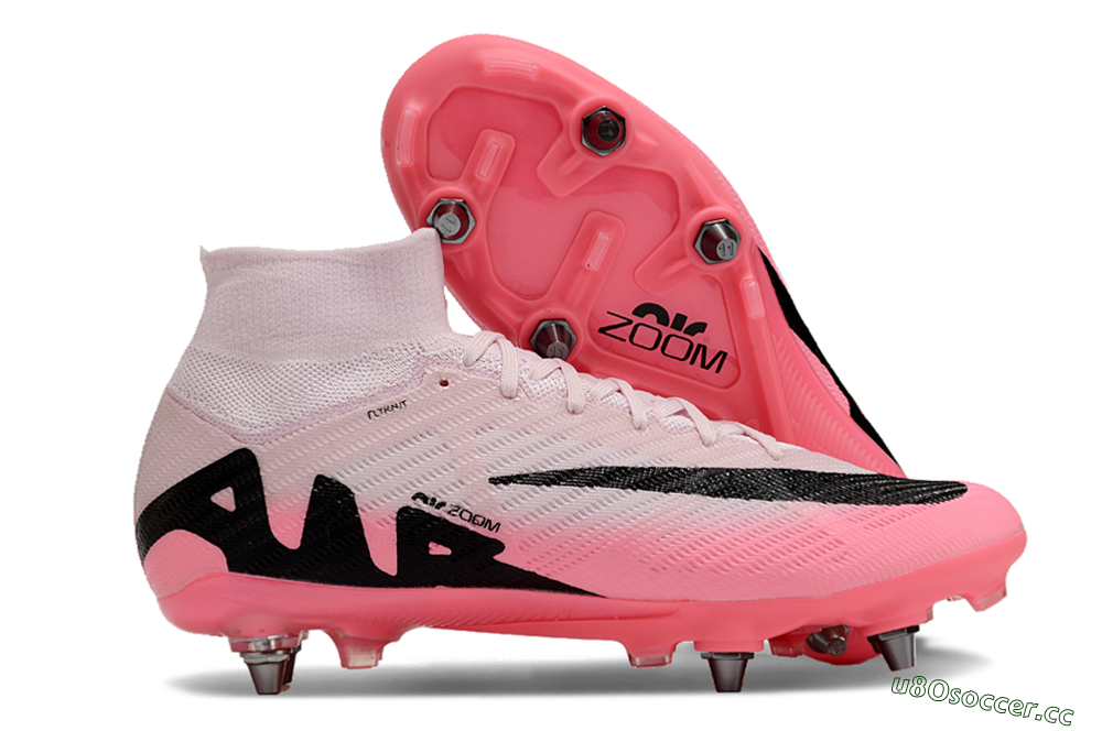 Men's Nike Air Zoom Mercurial Superfly 9 Elite SG Soft Ground High-Tops Football Boots - Pink/Black 2