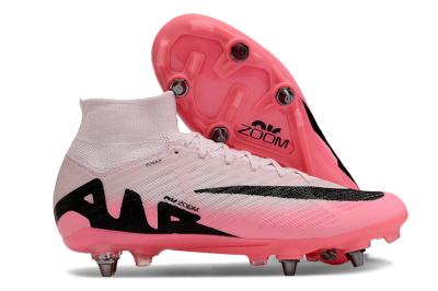 Men's Nike Air Zoom Mercurial Superfly 9 Elite SG Soft Ground High-Tops Football Boots - Pink/Black