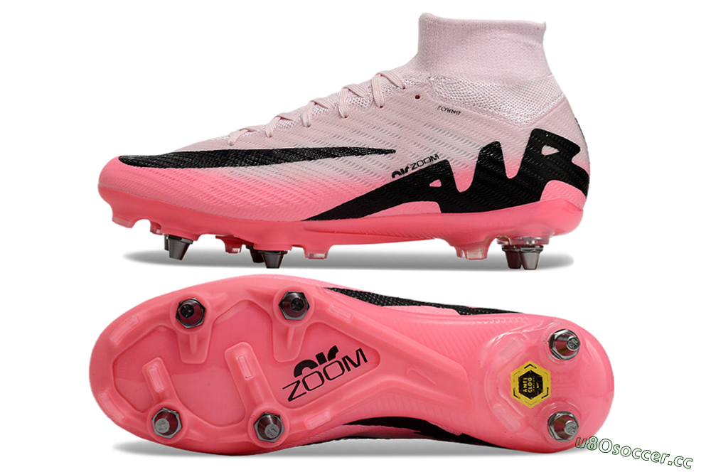 Men's Nike Air Zoom Mercurial Superfly 9 Elite SG Soft Ground High-Tops Football Boots - Pink/Black 1