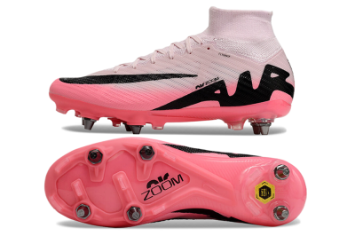 Men's Nike Air Zoom Mercurial Superfly 9 Elite SG Soft Ground High-Tops Football Boots - Pink/Black