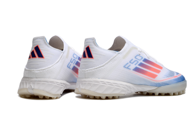 Men's Kids Adidas F50 Elite TF Artificial Turf Low-Tops Football Shoes - White/Blue/Orange