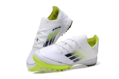 Men's Kids Adidas F50 Elite TF Artificial Turf Low-Tops Football Shoes - White/Black/Green