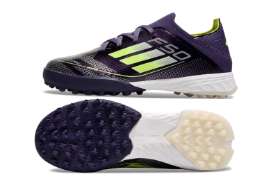 Kids Kids Adidas F50 Elite TF Artificial Turf Low-Tops Football Shoes - Purple/Green/White