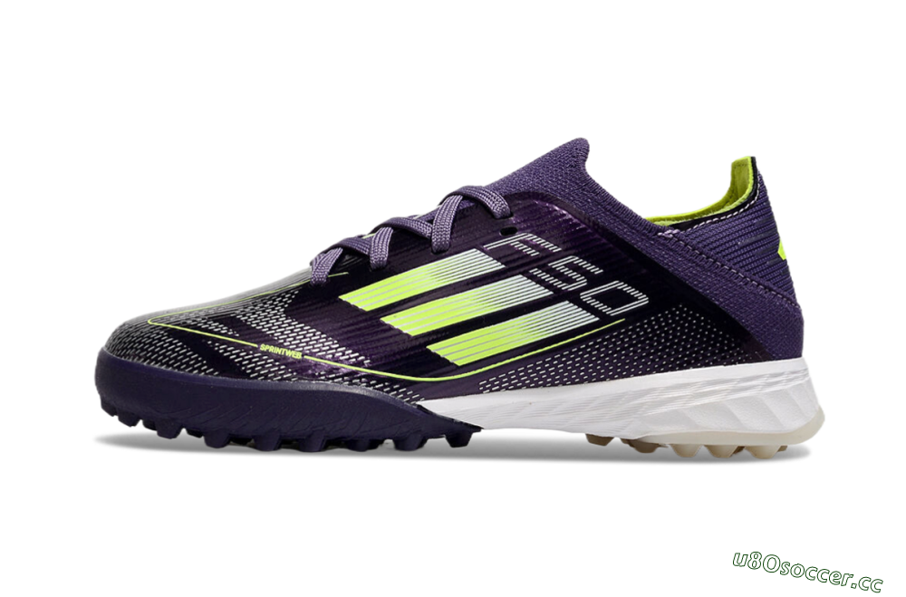Kids Kids Adidas F50 Elite TF Artificial Turf Low-Tops Football Shoes - Purple/Green/White 0