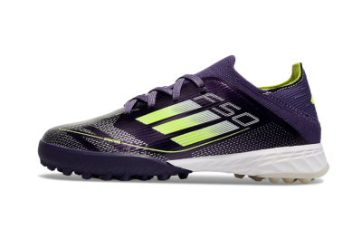 Kids Kids Adidas F50 Elite TF Artificial Turf Low-Tops Football Shoes - Purple/Green/White