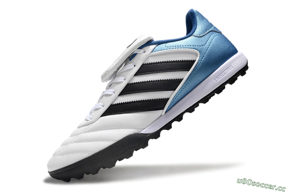 Men's Adidas Copa Gloro 2 TF Artificial Turf Low-Tops Football Shoes - White/Black/Blue 5