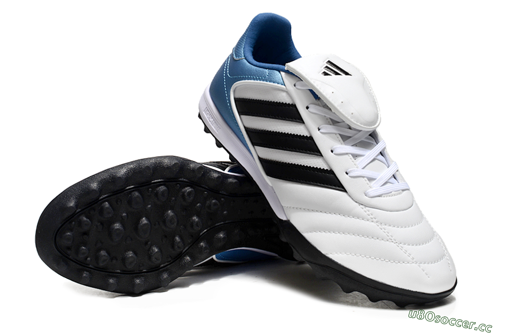 Men's Adidas Copa Gloro 2 TF Artificial Turf Low-Tops Football Shoes - White/Black/Blue 3
