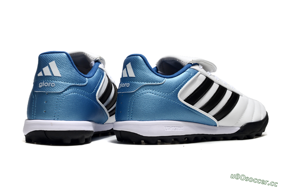 Men's Adidas Copa Gloro 2 TF Artificial Turf Low-Tops Football Shoes - White/Black/Blue 6