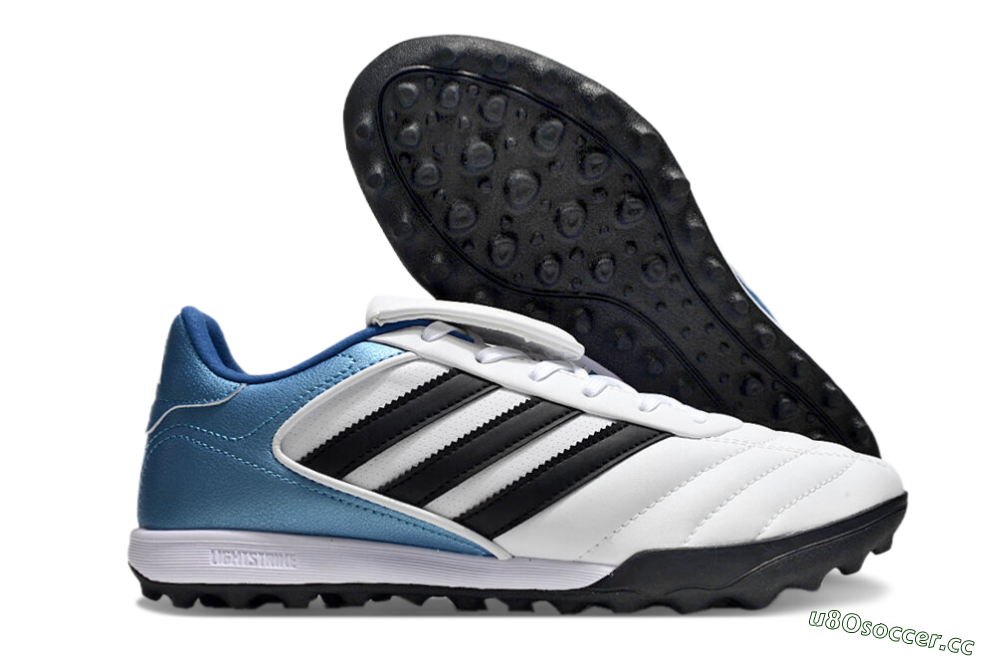 Men's Adidas Copa Gloro 2 TF Artificial Turf Low-Tops Football Shoes - White/Black/Blue 2