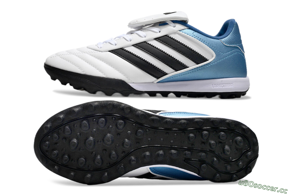 Men's Adidas Copa Gloro 2 TF Artificial Turf Low-Tops Football Shoes - White/Black/Blue 1