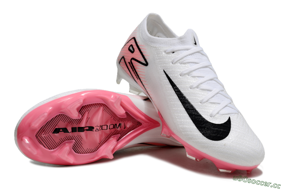 Men's Nike Air Zoom Mercurial Vapor 16 Elite FG Firm Ground Low-Tops Football Boots - White/Pink/Black 3
