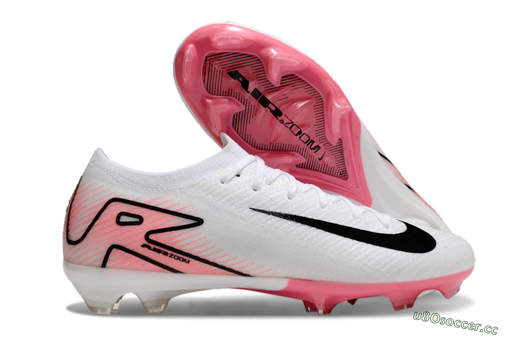 Men's Nike Air Zoom Mercurial Vapor 16 Elite FG Firm Ground Low-Tops Football Boots - White/Pink/Black 2