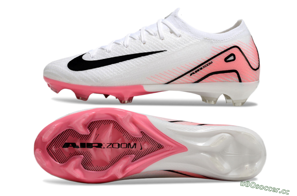 Men's Nike Air Zoom Mercurial Vapor 16 Elite FG Firm Ground Low-Tops Football Boots - White/Pink/Black 1