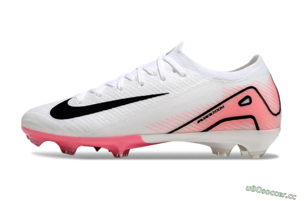 Men's Nike Air Zoom Mercurial Vapor 16 Elite FG Firm Ground Low-Tops Football Boots - White/Pink/Black 0
