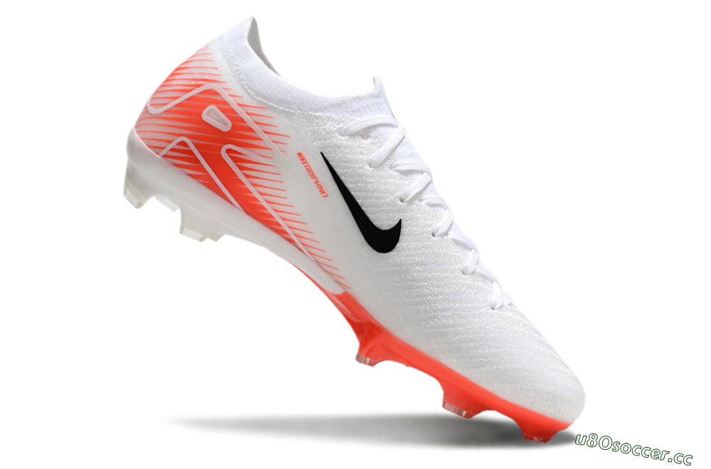 Men's Nike Air Zoom Mercurial Vapor 16 Elite FG Firm Ground Low-Tops Football Boots - White/Orange/Black 4