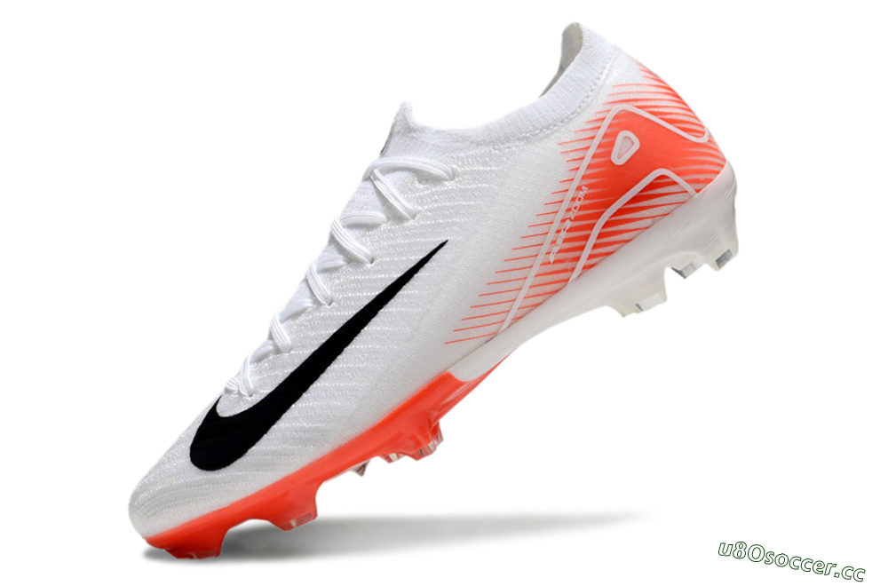 Men's Nike Air Zoom Mercurial Vapor 16 Elite FG Firm Ground Low-Tops Football Boots - White/Orange/Black 5