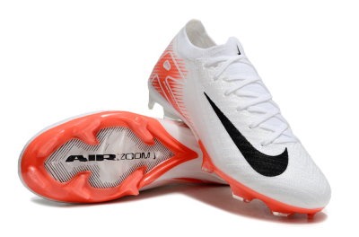 Men's Nike Air Zoom Mercurial Vapor 16 Elite FG Firm Ground Low-Tops Football Boots - White/Orange/Black
