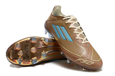 Men's Adidas F50 Elite FG Firm Ground Low-Tops Football Boots - Brown/White/Gold