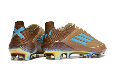Men's Adidas F50 Elite FG Firm Ground Low-Tops Football Boots - Brown/White/Gold