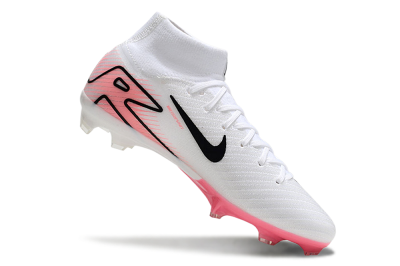 Men's Nike Air Zoom Mercurial Superfly10 Elite FG Firm Ground High-Tops Football Boots - White/Pink/Black