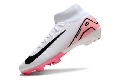 Men's Nike Air Zoom Mercurial Superfly10 Elite FG Firm Ground High-Tops Football Boots - White/Pink/Black