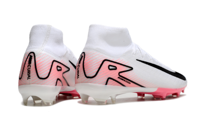 Men's Nike Air Zoom Mercurial Superfly10 Elite FG Firm Ground High-Tops Football Boots - White/Pink/Black
