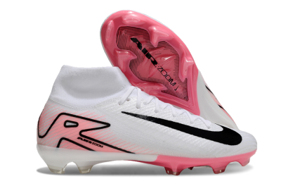 Men's Nike Air Zoom Mercurial Superfly10 Elite FG Firm Ground High-Tops Football Boots - White/Pink/Black