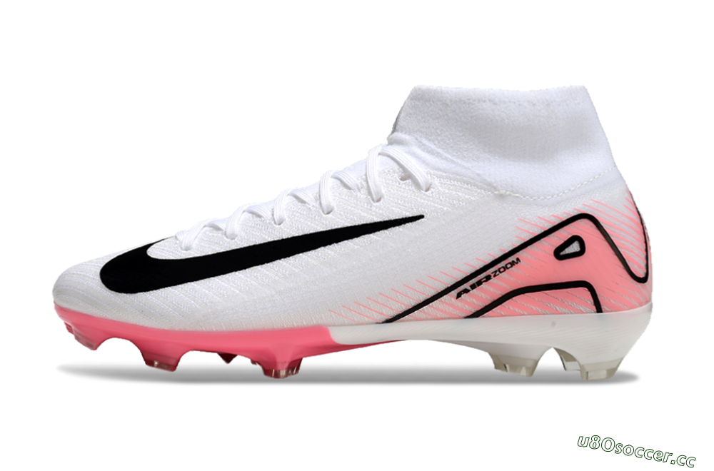 Men's Nike Air Zoom Mercurial Superfly10 Elite FG Firm Ground High-Tops Football Boots - White/Pink/Black 0