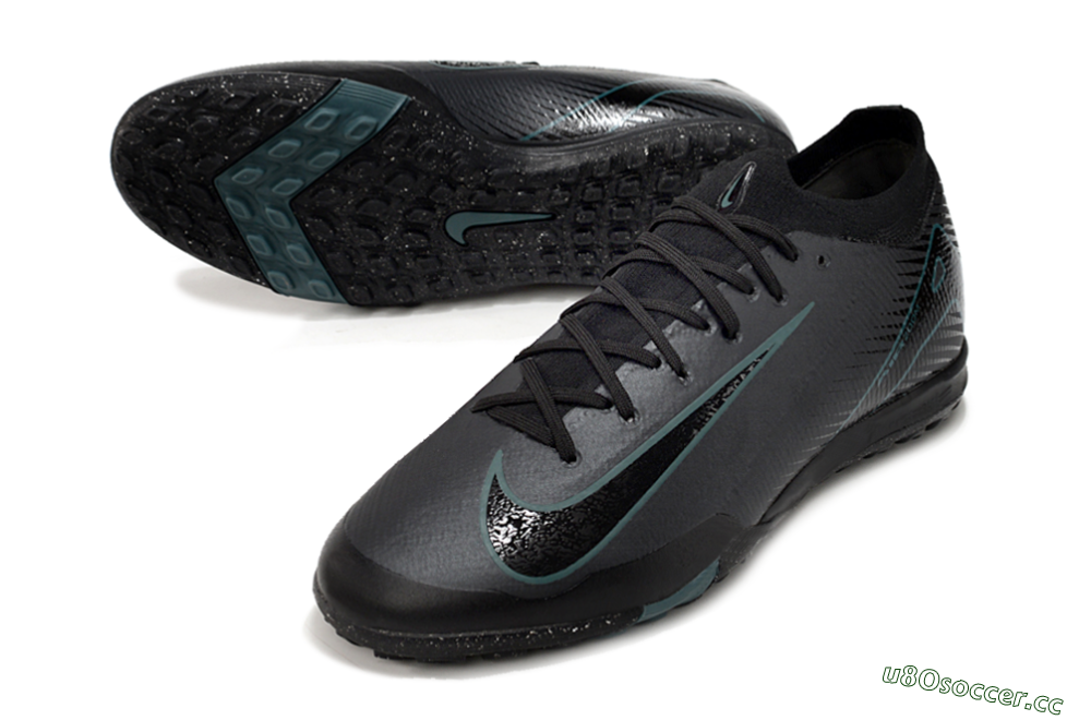 Women's Nike Air Zoom Mercurial Vapor 16 Elite TF Artificial Turf Low-Tops Football Shoes - Grey/Black/Blue 3