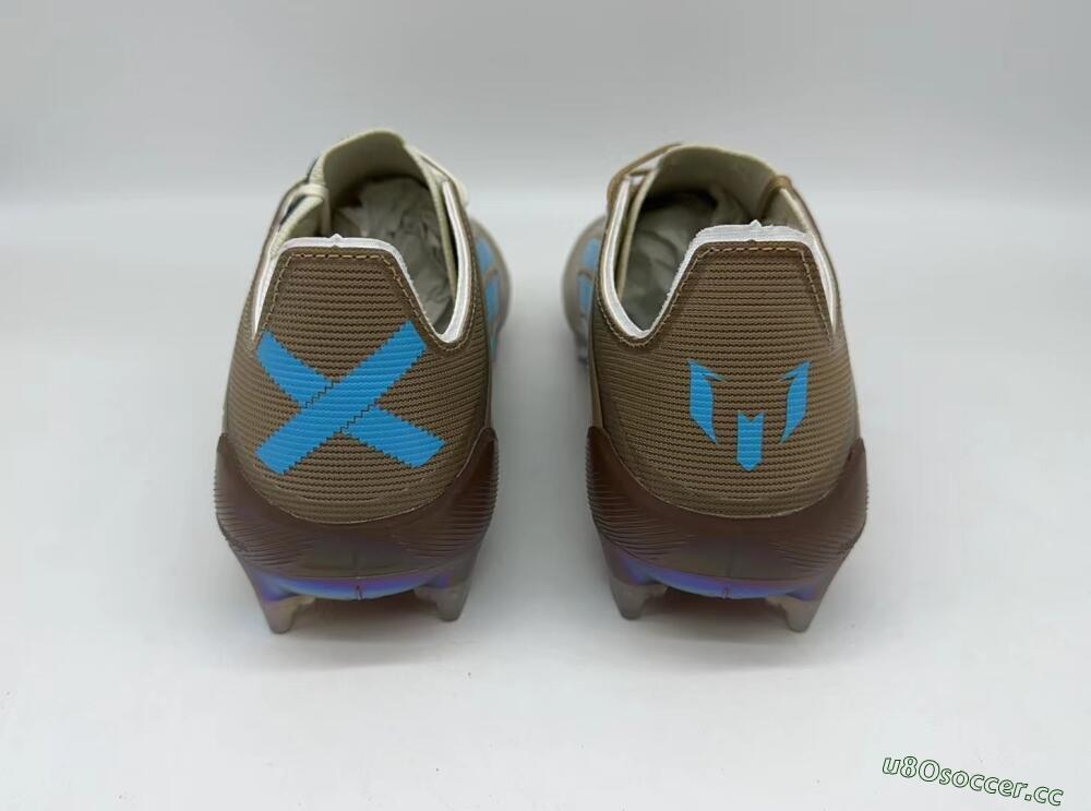 Men's Adidas F50 Elite FG Firm Ground Low-Tops Football Boots - Brown/White/Blue