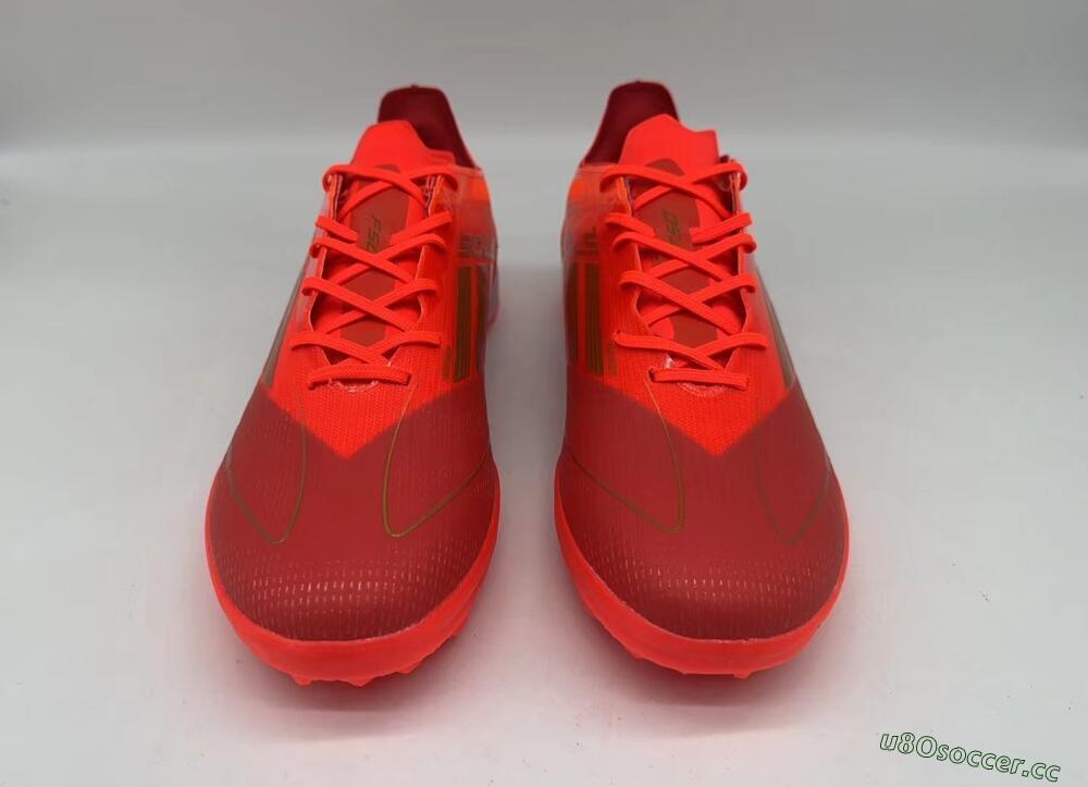 Men's Adidas F50 Elite TF Artificial Turf Low-Tops Football Shoes - Red/Gold/White