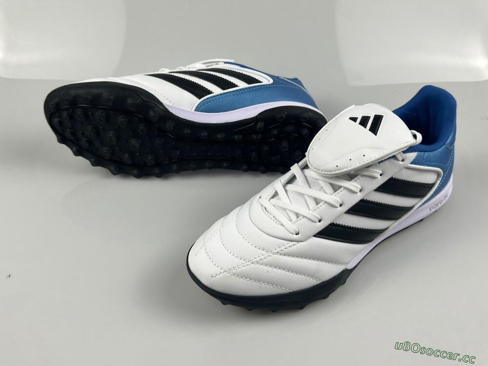 Men's Adidas Copa Gloro 2 TF Artificial Turf Low-Tops Football Shoes - White/Black/Blue