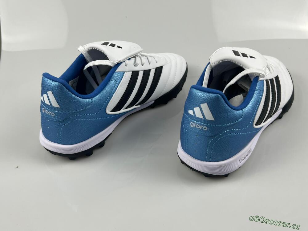 Men's Adidas Copa Gloro 2 TF Artificial Turf Low-Tops Football Shoes - White/Black/Blue