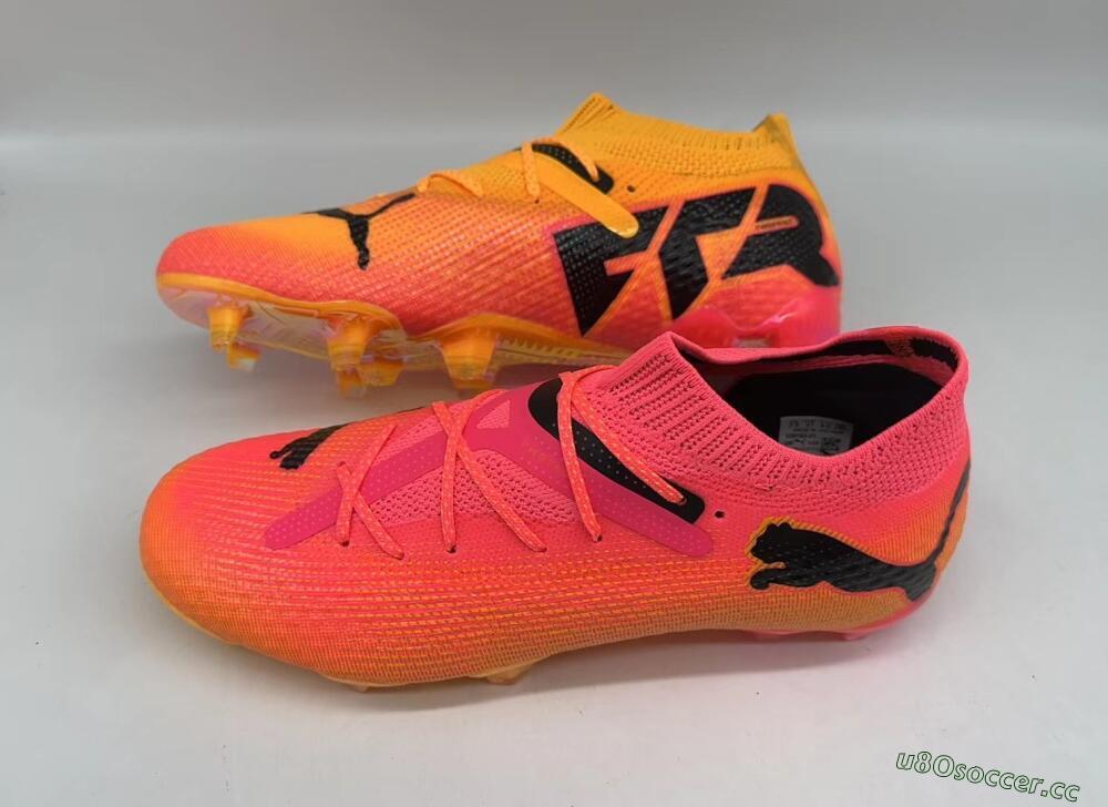Men's Puma Future Ultimate FG Firm Ground Low-Tops Football Boots - Pink/Yellow/Black